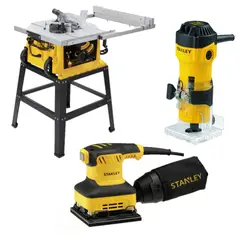 STANLEY - Kit sierra de Banco 10? SST1801 + Ruteadora ST55 + Lijadora SS24