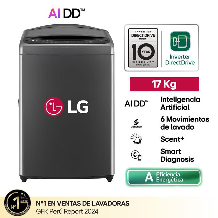 Lavadora WT17BV6T 17 Kg AI DD Carga Superior Negro Claro