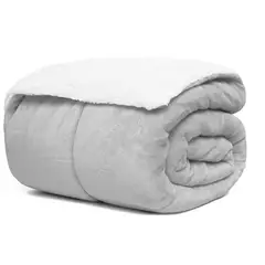 undefined - Edredón Sherpa 2 Plazas Gris