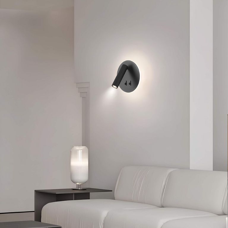 Aplique de Pared Dual Light Luz Cálida 3500K Negro