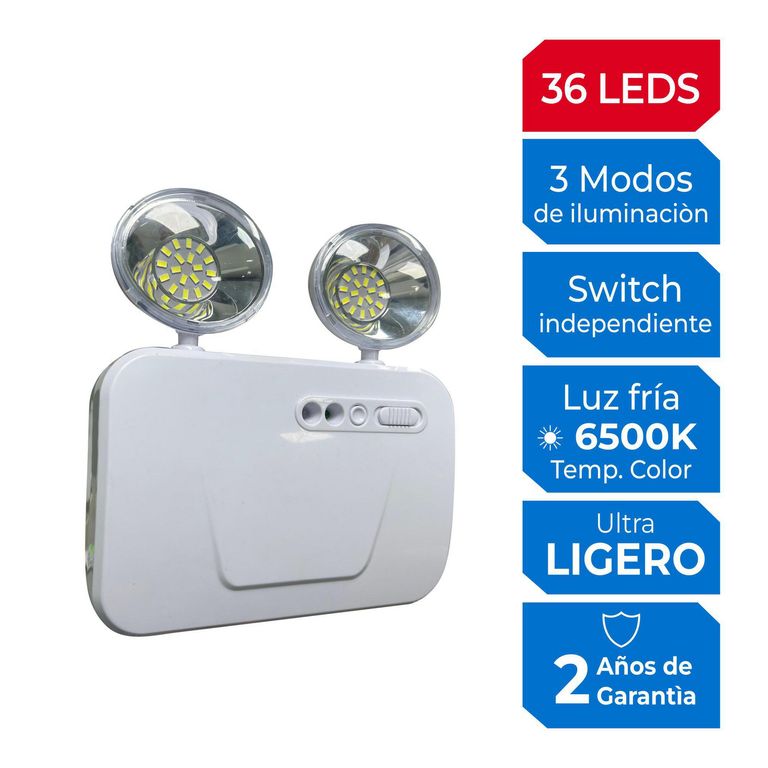 Lámpara de Emergencia 36LED 6W