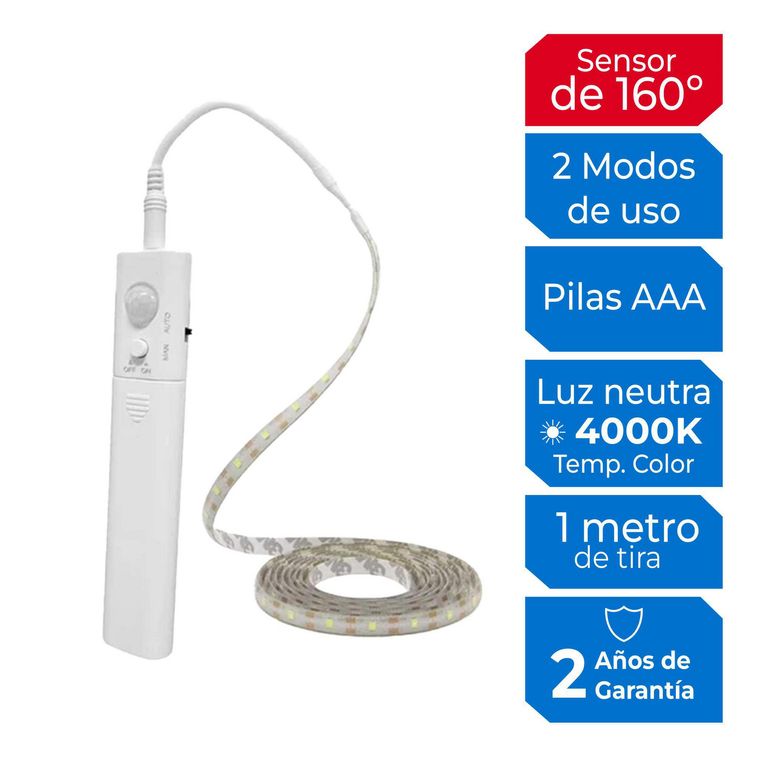 Tira LED con Sensor Luz Fría para Muebles