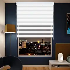 JUST HOME COLLECTION - Cortina Enrollable 2 en 1 Blanco 140x165cm