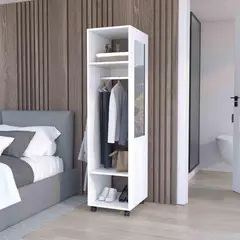 TUHOME - Ropero Blanco Con Espejo Custer