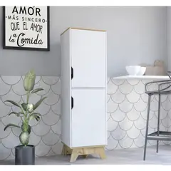 TUHOME - Alacena Bicolor 2 Puertas Blanco/Duna MDP 150cm