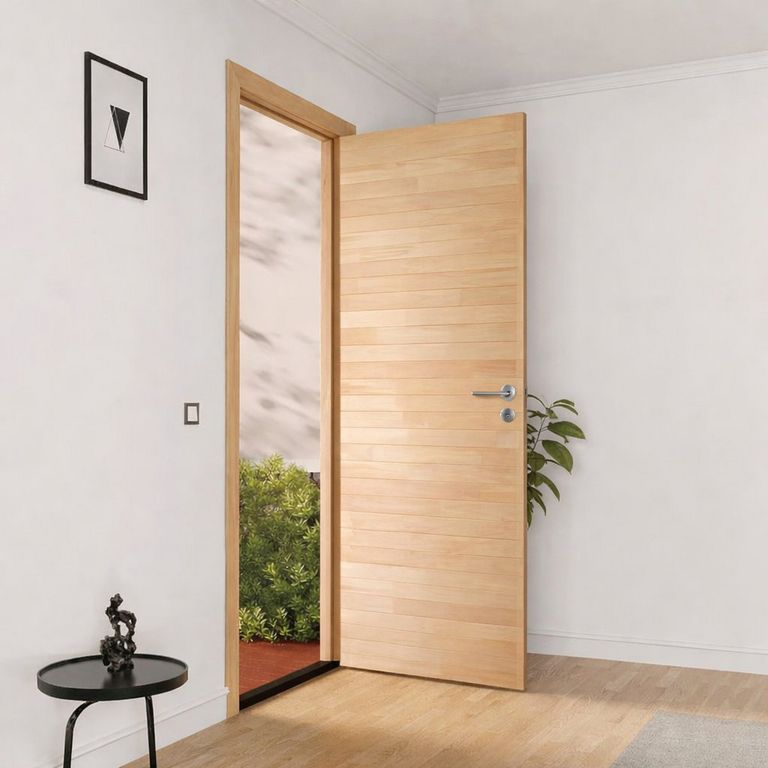 Puerta de Madera Principal Pino Semisólida Mach Polonia Natural