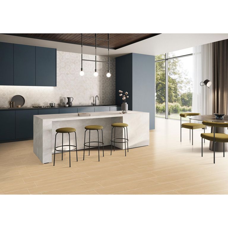 Gres Porcelanico Beige Maderado 15x90cm 1.35m2 Kenya