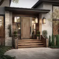 PAMA - Puerta de madera Principal Pino Mach Nat Bisel California Nat 45x950x2070