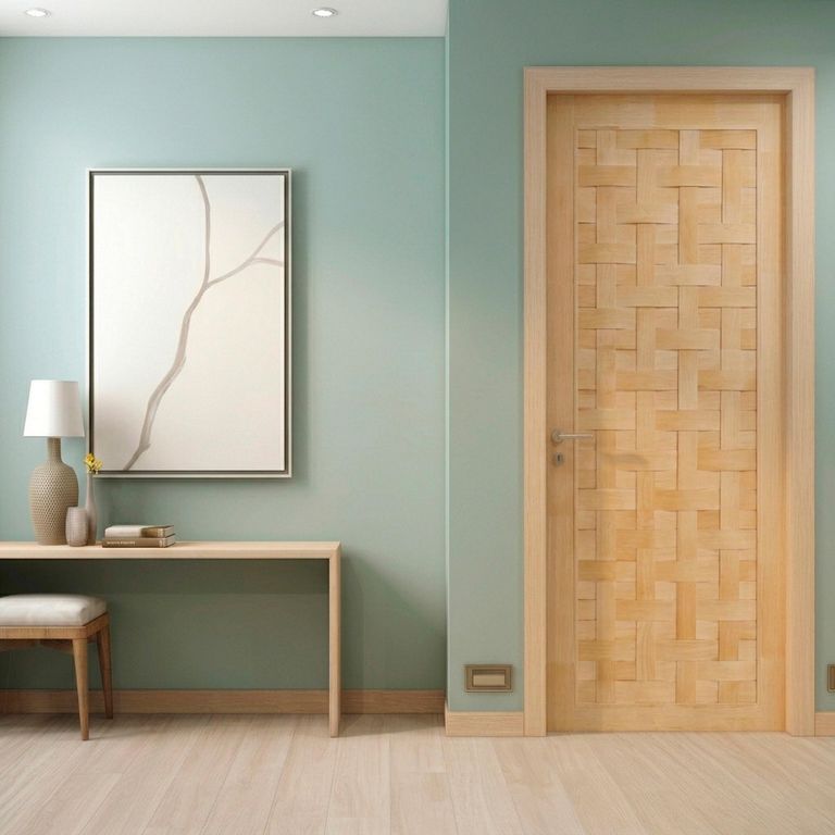 Puerta de Madera Principal Pino Nat Bisel New York