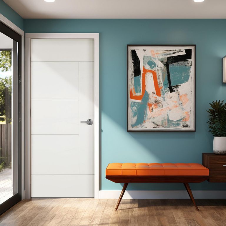 Puerta Interior Madera Pino Trento Blanca