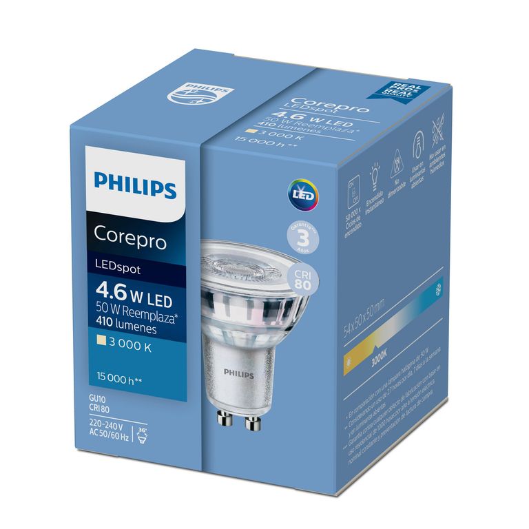 Foco Dicroico LED GU10 4.6W Luz Cálida