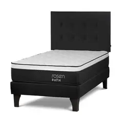 ROSEN - Cama Europea Path Grafito 1.5 Plazas + Cabecera West