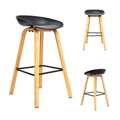 BONNO - Set 3 Bancos de Bar Misuri Negro