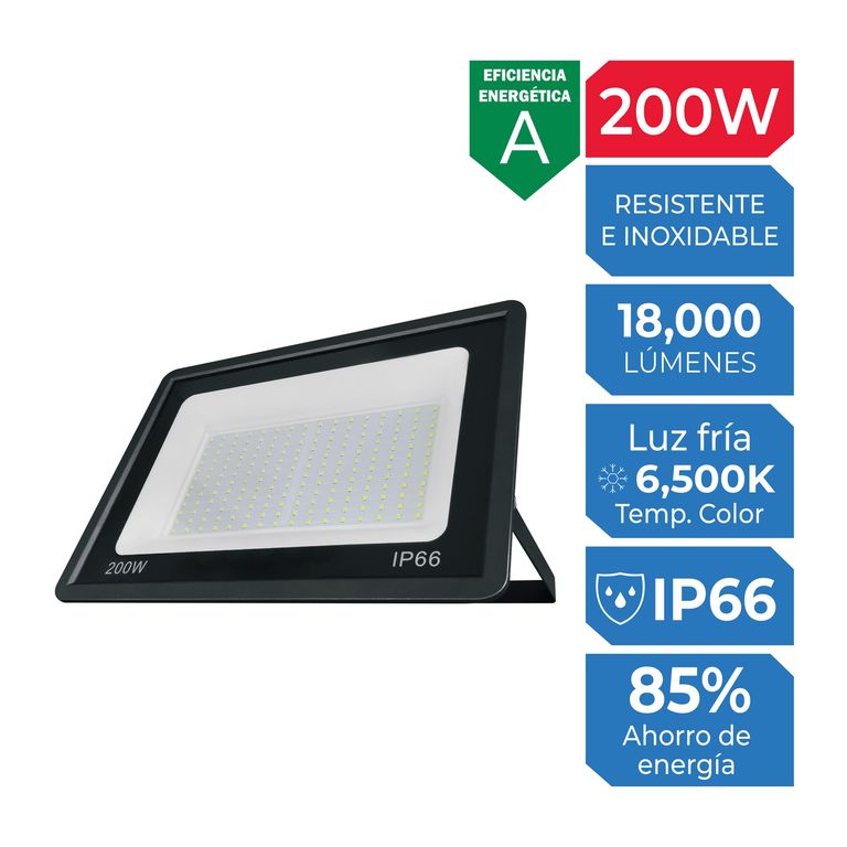 Reflector Slim Negro 200W