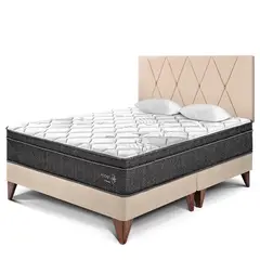 PARAISO - Dormitorio Europeo Paraíso Pocket Star Queen + 2 Almohadas + Protector