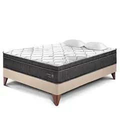 PARAISO - Cama Europea Pocket Star 2 Plazas + 2 Almohadas + Protector