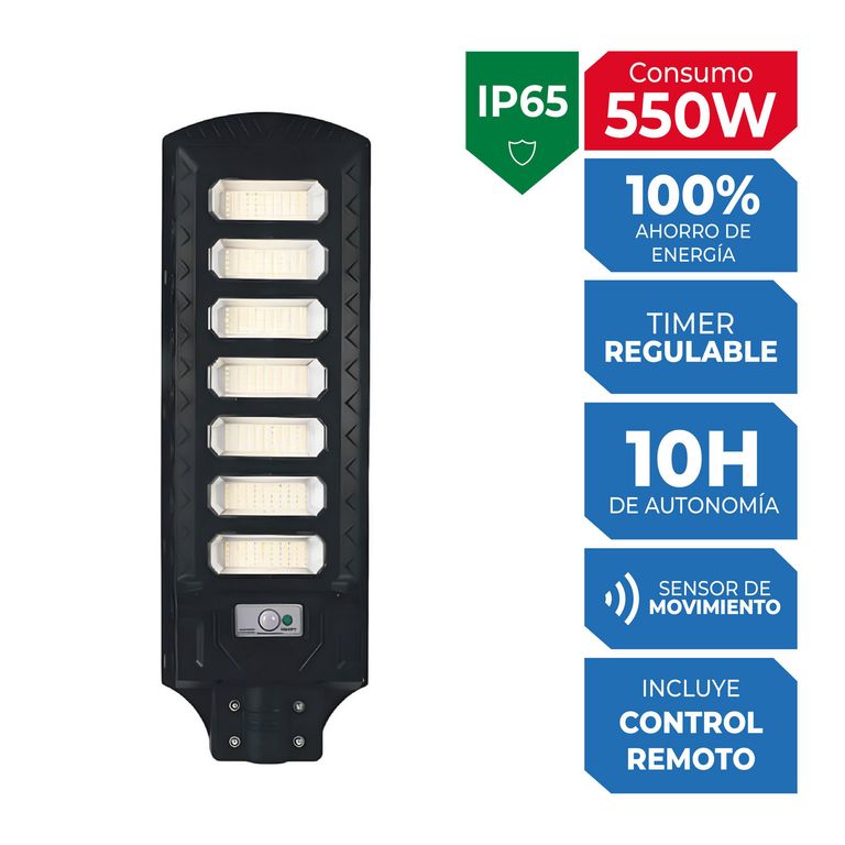 Panel LED Solar 10 Hrs Autónomo con Control