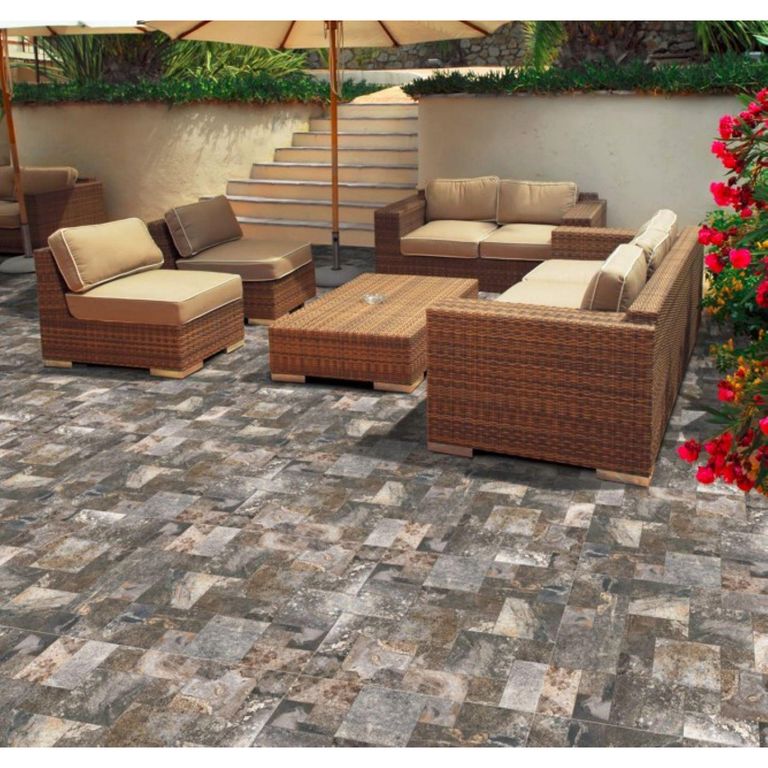 Cerámica Gris Rustico 60X60cm 1.48m2 Swing