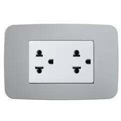 ABB - Tomacorriente Duplex 3M Euroamericano C/Tierra Plata Origen