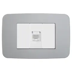 ABB - Toma Simple 1M Telefonica Rj11 Plata Origen