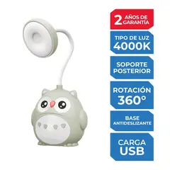 I LUMEN - Lámpara de Escritorio Búho Gris