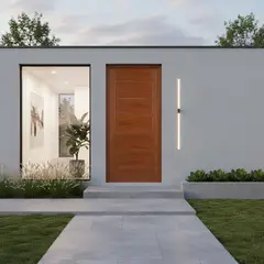 DIMFER - Puerta de madera Principal Tornillo Mach. Nat. Bisel Granada 45X850X2070