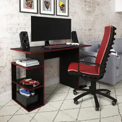 2020 HOME - Escritorio Gamer Osaka Negro/Rojo