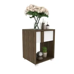 2020 HOME - Velador con Caja Pula Nogal/Blanco