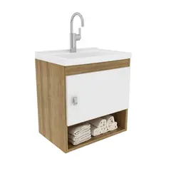2020 HOME - Mueble de Baño con Lavamanos Linz Almendra/Blanco