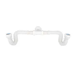 GRICOL - Sifon Expansible Doble Poceta 1.1/2 Y 1.1/4 Abs Blanco