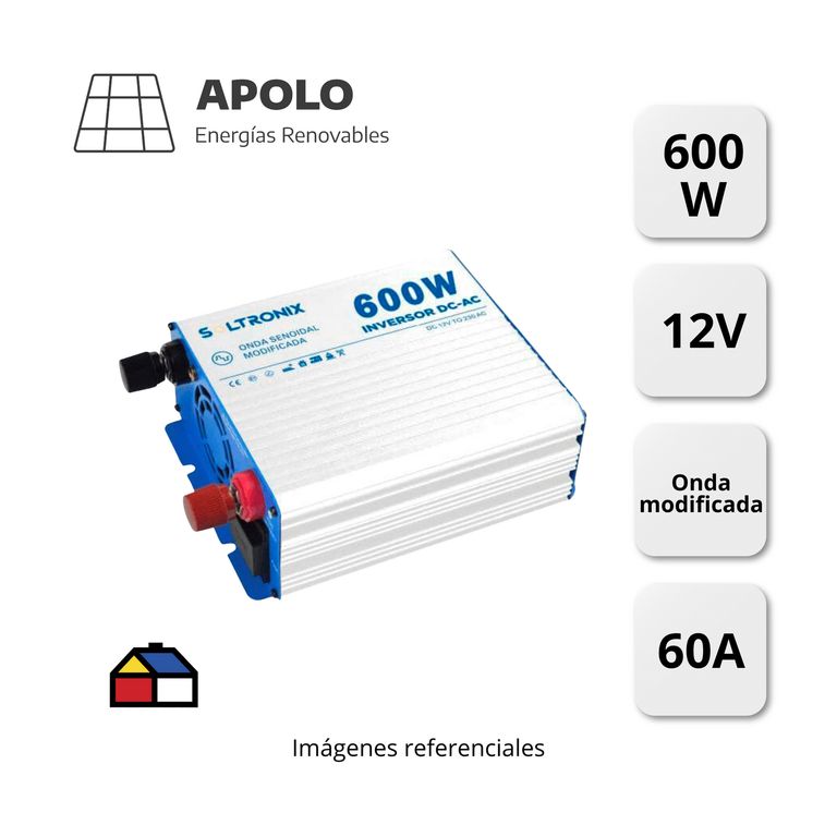 INVERSOR SOLTRONIX APOLO 600W-12V ONDA MODIFICADA