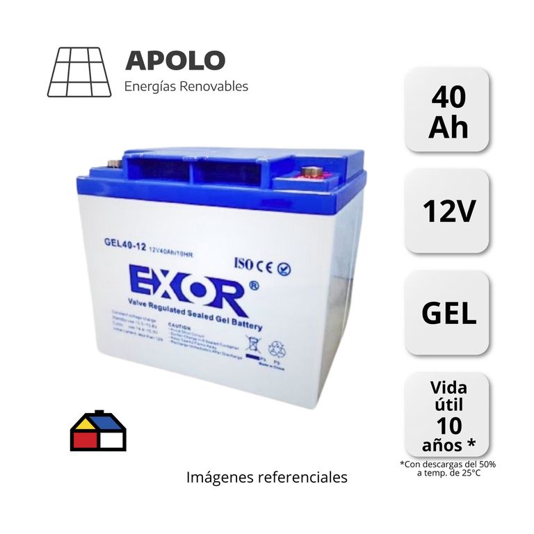 BATERIA EXOR APOLO 12V 40AH
