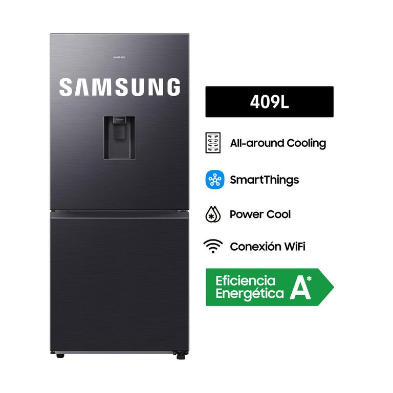 Refrigeradora Bottom Freezer 409L Black C/Disp.