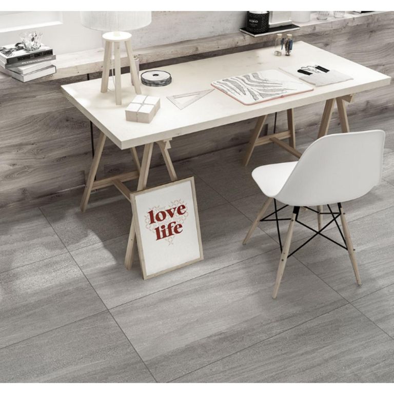Gres Porcelanico Gris Cementicio 60x120cm 1.44m2 Caystone