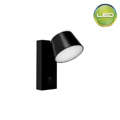 LIGHTECH - Aplique Pascal 7W Negro Luz Cálida