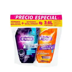 ETERNA - Pack Detergente Bicarbonato 1.8L + Ropa Oscura 1.8L