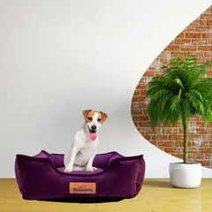 PETIZOOS - Cama Cuadrada Lila Premium 20x68x77cm