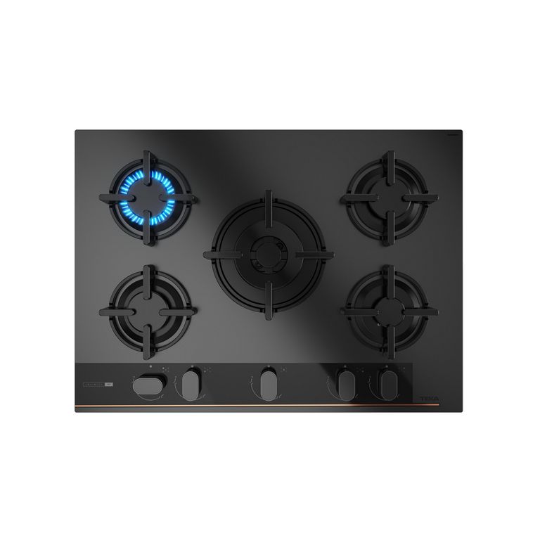 Cocina Empotrable A Gas 5 Hornillas GBC 75-G1 Negro Mate