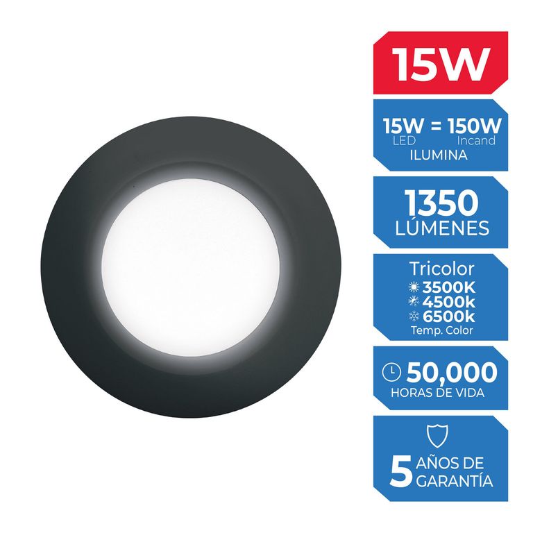 Spot Borde Negro Tricolor 15W