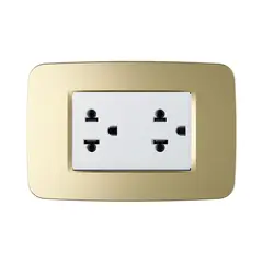 ABB - Tomacorriente Duplex 3M Euroamericano C/Tierra Champagne Origen