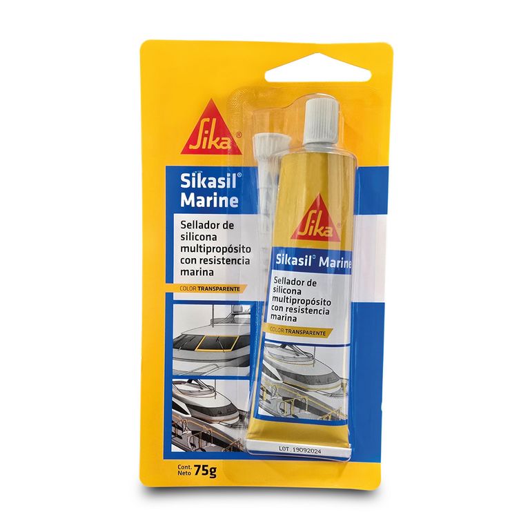 Sellador de silicona Sikasil Marine Transparente 75gr