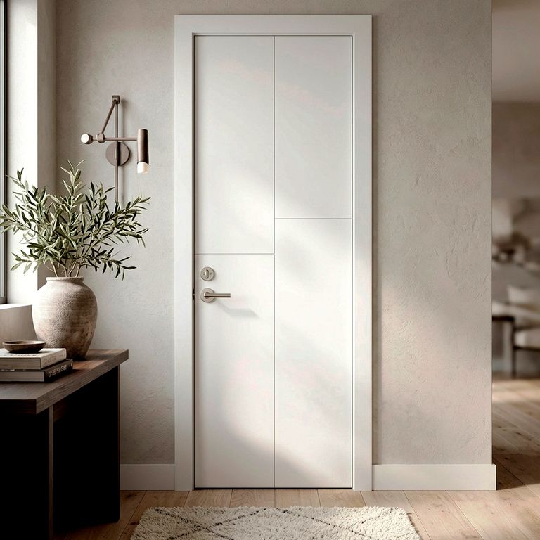 Puerta Interior Contraplacada HDF Ruteada Arizona Blanca