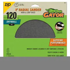 RUST OLEUM - SET 6 DISCOS DE LIJA VELCRO PREMIUM 9" GRANO 120 GATOR CERAMAX.