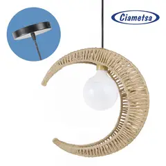 CIAMETSA - Lámpara Colgante Luna E27 Soga
