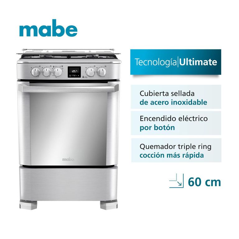 Cocina de Pie a Gas 4 Hornillas CMP6085FX1 Inox