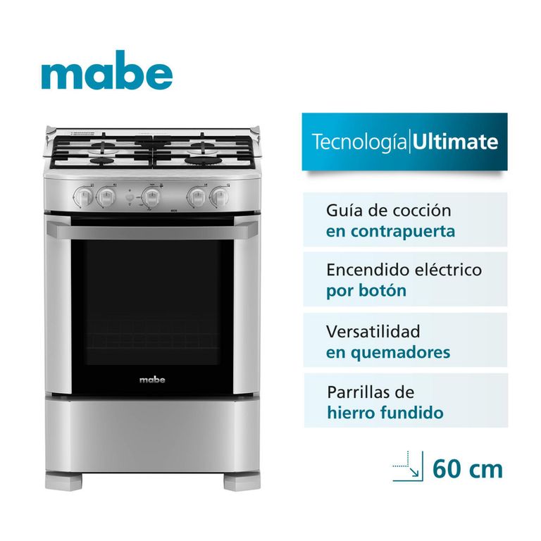 Cocina de Pie a Gas 4 Hornillas CMP6020FG1 Inox