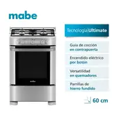 Mabe 4 Hornillas Gas Inox CMP6020FG1