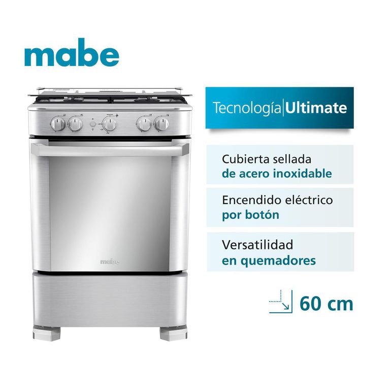 Cocina de Pie a Gas 4 Hornillas CMP6030FX1 Inox