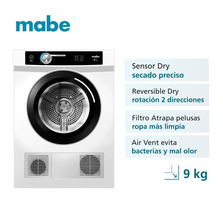 Secadora de Ropa 9kg Carga Frontal con Evacuación SEM090VBBB0