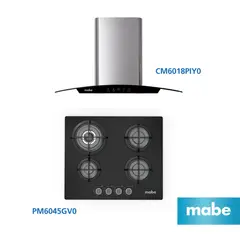 MABE - Combo Campana Decorativa CM6018PIY0 + Cocina Empotrable PM6045GV0